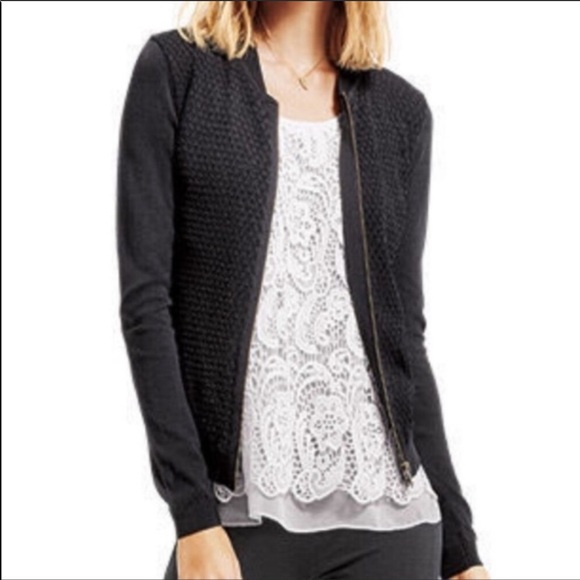 CAbi Sweaters - CAbi bomber black sweater -Size S